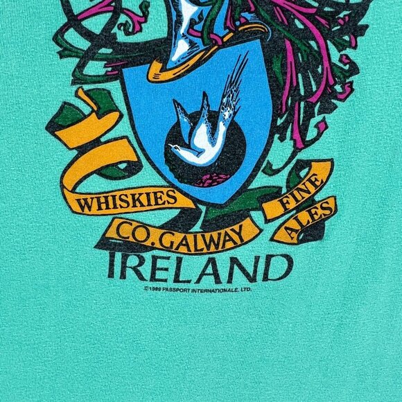 Oneita T Shirt Men L Made in USA Single Stitch Sheehan's Galway Ireland VTG 1989 - Picture 4 of 11